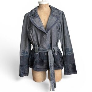 Coldwater Creek Classic Belted Cotton Jacket Womens 12
